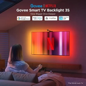 Govee - Backlight 3S Netflix TV 55-65" SMART LED retroilluminazione RGBICW Wi-Fi + +TC