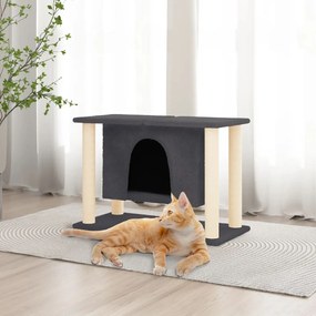 Albero Per Gatti Con Tiragraffi İn Sisal Grigio Scuro 50 Cm /