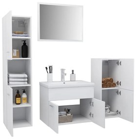 Set mobili da bagno bianco in truciolato