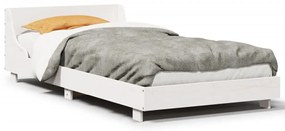 Letto Senza Materasso Bianco 90x200 Cm Legno Massello Di Pino /