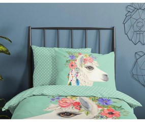 Set copripiumino e federa da bambini color menta in cotone per letto singolo ed esteso 140x220 cm Joey – Good Morning