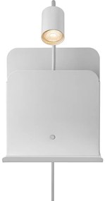 Nordlux - Lampada da parete ROOMI con mensola e USB 1xGU10/8W/230V bianco