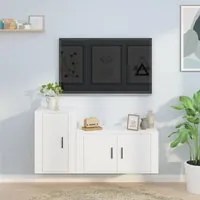 Set di Mobili Porta TV 2 pz Bianco in Legno Multistrato 3188462