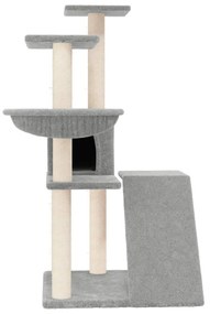 Albero per gatti con tiragraffi in sisal grigio chiaro 94 cm