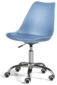 Sedia ufficio in polipropilene con seduta ecopelle base metallo CARLA BLU