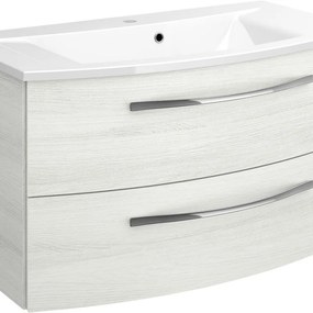 Mobile da bagno sospeso Image di Pelipal L 90 x H 48 x P 48 cm rovere bianco, 2 cassetti