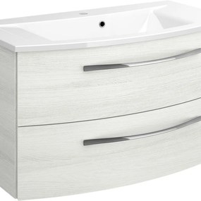 Mobile da bagno sospeso sotto lavabo L 90 x H 48 x P 48 cm rovere, 2 cassetti PELIPAL Image