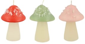 Candele in set da 3 pezzi Mushroom - Meri Meri