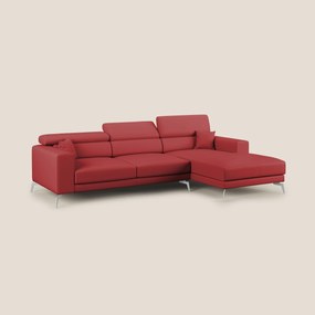 Blade Divano moderno angolare con poggiatesta reclinabili in Ecopelle T04 rosso