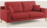 Divano 3 Posti 206x95x91 cm in Tessuto Rosso