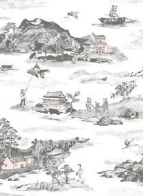 Sian Zeng Carta da parati Mountains - Grey/ Pink