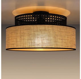 Plafoniera BOHO 1xE27/60W/230V diametro 40 cm nero/rattan