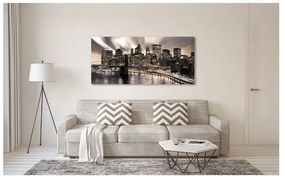 Stampa su tela Skyline New York seppia, seppia 190 x 90 cm