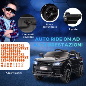 Macchina Elettrica per Bambini con Telecomando Luci LED e Clacson Nero...