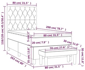 Giroletto a Molle con Materasso Blu 80x200 cm inTessuto