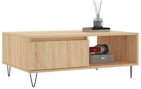 Tavolino da salotto rovere sonoma 90x60x35 cm legno multistrato