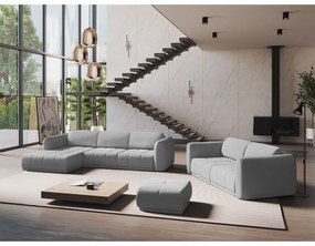 Divano angolare grigio chiaro (con penisola a sinistra) Hoku – Makamii