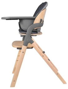 Lionelo - Seggiolino da pranzo per bambini 3 in 1 MEGAN Legno Grigio