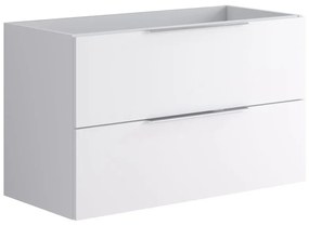 Mobile da bagno sotto lavabo Brera laccato opaco bianco L 99.5 x H 60 x P 45.5 cm 2 cassetti, lavabo non incluso