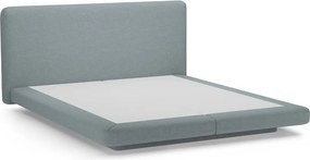Letto matrimoniale imbottito azzurro 200x200 cm Linea – Micadoni