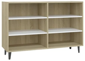 Credenza bianca e rovere sonoma 103,5x35x70 cm in truciolato