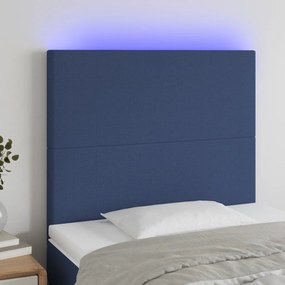 Testiera A Led Blu 90x5x118/128 Cm İn Tessuto /