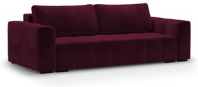 Divano letto in velluto rosso scuro Luca - Milo Casa