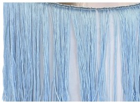Poggiapiedi DKD Home Decor Argentato Metallo Blu cielo Blu Marino Frange 35 x 35 x 41 cm (2 Unità)
