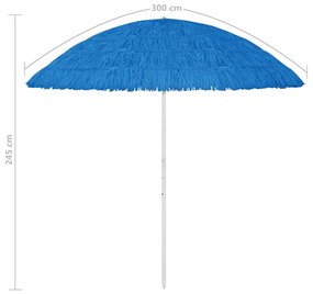 Ombrellone da Spiaggia Hawaii Blu 300 cm