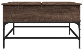 Tavolino salotto rovere marrone 80x80x45 cm multistrato metallo