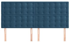 Testiere 4 pz blu scuro 100x5x78/88 cm in velluto