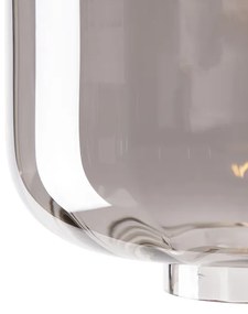 Plafoniera di design nera con vetro fumé - Qara