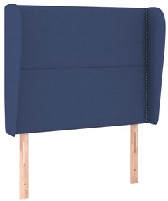 Testiera ad orecchio blu 103x23x118/128 cm in tessuto