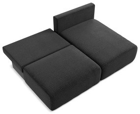 Divano angolare nero allungabile/con contenitore (con penisola a destra) Kalena – Makamii