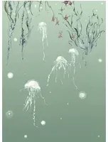 Edmond Petit Carta da parati Nautilus/ Méduses/ Nénuphars - Méduses gauche - Aqua
