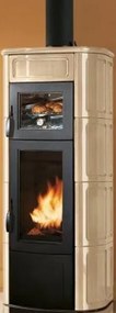 Palazzetti Elisa Stufa A Legna con Forno Con Rivestimento in ceramica Beige