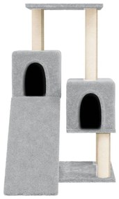 Albero per gatti con tiragraffi in sisal grigio chiaro 82 cm
