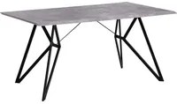 Tavolo da pranzo effetto cemento 160 x 90 cm gambe in metallo Nero cucina industriale