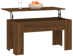 Tavolino salotto rovere marrone 101x49x52 cm legno multistrato