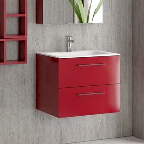 Composizione mobile lavabo bagno 60 cm, specchio contenitore e 2 pensili EL-60C - KAMALU