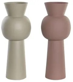 Vaso DKD Home Decor Beige Rosa Ferro 19 x 19 x 51,5 cm (2 Unità)