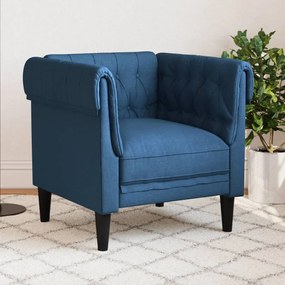 Poltrona Chesterfield Blu İn Tessuto /