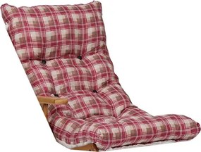 Cuscino per sdraio dondolo poltrona relax imbottito - stile scozzese Rosso New