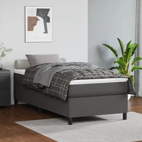 Giroletto A Molle Con Materasso Grgio 90x200 Cm İn Similpelle /