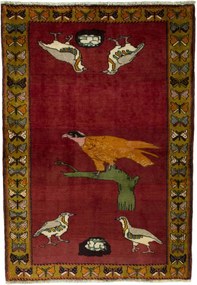 Gabbeh Tappeto 150 x 110 Rosso (Iran) Annodato A Mano