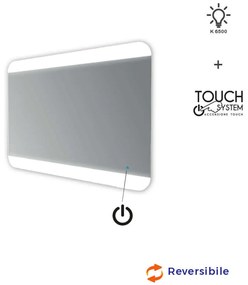 Specchio 70X100 LED touch bordi satinati retroilluminato