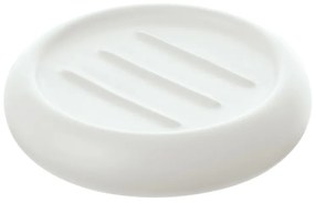 Portasapone Tondo Ceramica Bianco Da Appoggio Arredo Bagno