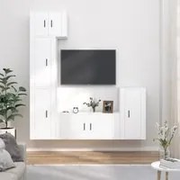 Set di Mobili Porta TV 5 pz Bianco in Legno Multistratocod mxl 124753