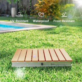 Doccia da Giardino Portatile 70x55 cm Getti d'Acqua Regolabili fino a 4 m in Polistirene Effetto Legno...