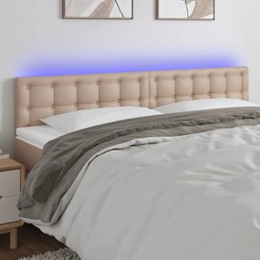 Testiera Cappuccino A Led 160x5x78/88 Cm İn Similpelle /